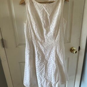 Liz Claiborne White Eyelet Midi Dress